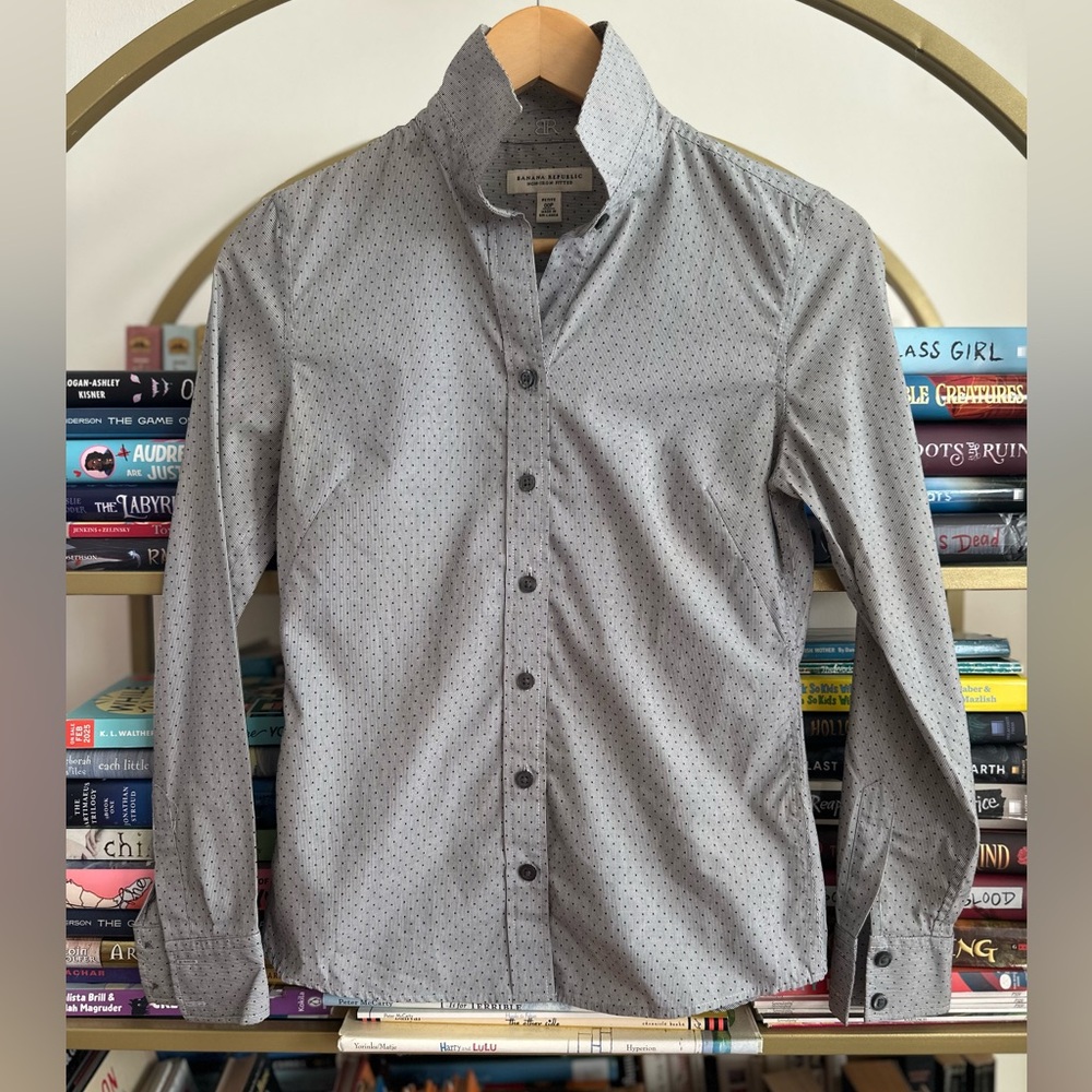 Banana Republic Non-Iron 100% Cotton Fitted Shirt 🤍🖤